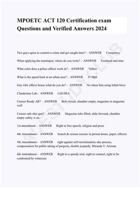BUNDLE!!! FINAL MPOETC EXAM QUESTIONS AND ANSWERS Criminal Law Open ...
