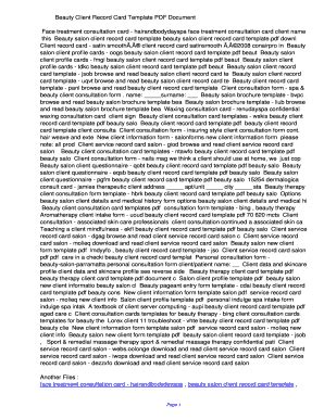 Client Record Card Template - Fill and Sign Printable Template Online