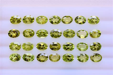 Buy 4 Pcs 6x8 Mm Cut Natural Peridot Gemstone Oval Shape , Semi ...