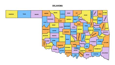 Oklahoma County Map: Editable & Printable State County Maps