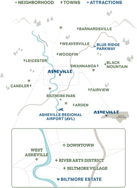 Road Map Of Asheville Nc