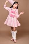 Buy Pink Tweed, Satin Bows Front Dress For Girls by Hoity Moppet Online ...