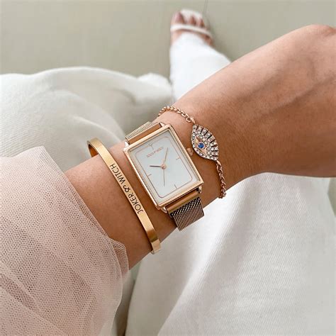 Joker & Witch Griselda Rosegold Watch Bracelet Stack For Women