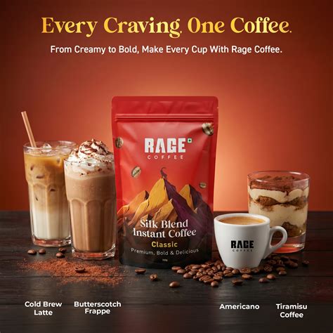 Rage Coffee Silk Blend Classic Instant Coffee 100g | Premium Arabica ...