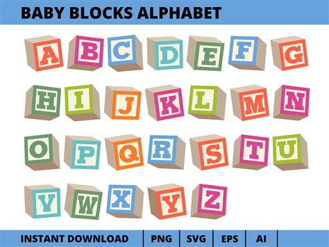 Baby Block Letters Template Baby Block Letters Vector Art, Icons, And