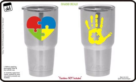 Autism Awareness Vinyl Decal (Set of 2) for Yeti Cup Tumbler Sticker ...