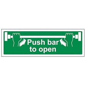 Push bar to Open(Landscape) Sign Sticker, Waterproof Sticker Sign ...