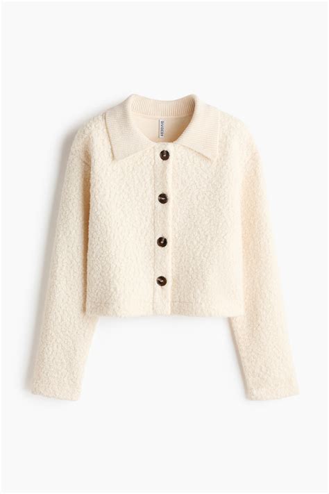 Women's Cream Teddy cardigan | H&M IN