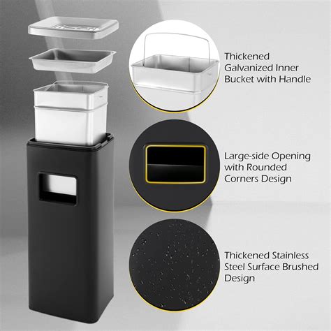 Buy Dyna-Living Stainless Steel Trash Can Outdoor Commercial Garbage ...