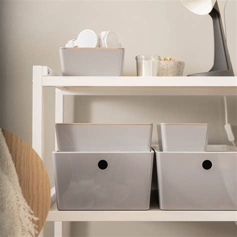 KUGGIS box, light grey, 18x26x8 cm (7x10 ¼x3 ¼") - IKEA