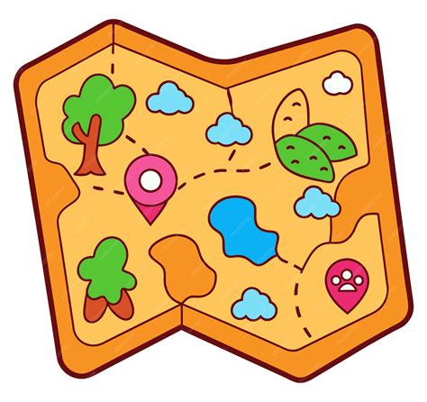 Colorful cartoon map isolated icon vector illustration | Premium AI ...