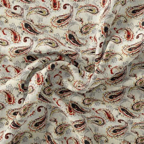 Digital Printed Silk Crepe Fabric - Paisley - Unstitched Fabric – FAB ...