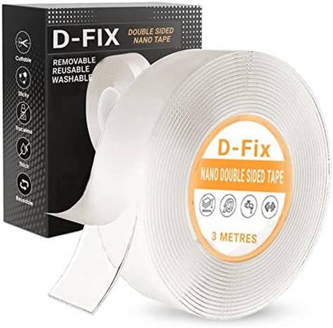 D-fix Double Sided Nano Adhesive Tape, Washable Traceless Nano Gel Tape ...