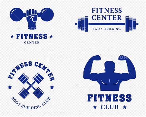 蓝色健身logo矢量图片素材免费下载 - 觅知网