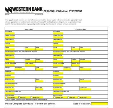 Image result for Personal Financial Statement Example
