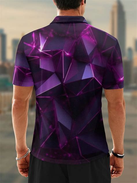 Moisture Wicking Golf Polo 3D Gradient Color Abstract Geometric | hardaddy