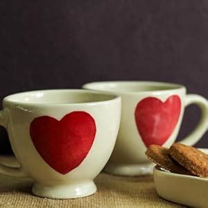 Buy Kawai Homes Ceramic Cute Red Hearts Cup For Coffee Chai Tea Milk ...