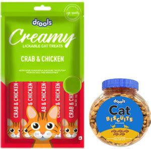 Drools Drools Cat biscuits 110 gm with creamy treats crab and chicken ...