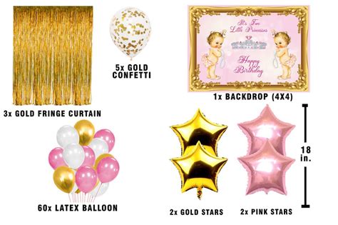 Buy Twins Girls Theme Complete Birthday Party Set for Girls | Party ...