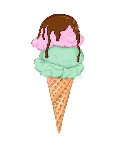 Realistic Ice Cream Drawing