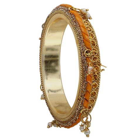 Sukriti Rajasthani Beautiful Pearl tassel Brass Kada Bangles for Women ...