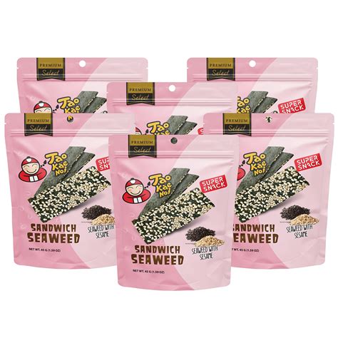 Crunchy Seaweed Snack Sheets By Tao Kae Noi Sesame Seaweed | Desertcart ...