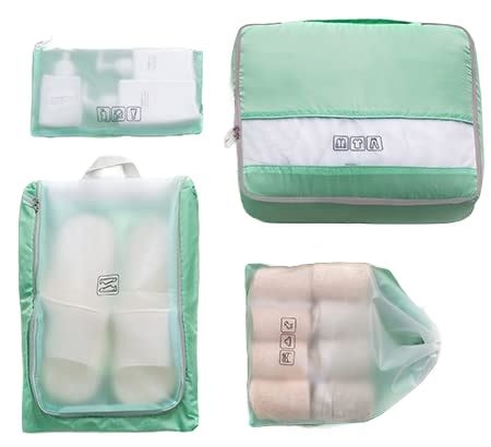 FLYNGO 4 Pcs Travel Storage Organizer Pouch Clothes Packing Cubes Space ...