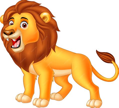 Cartoon leeuw brullende | Premium Vector
