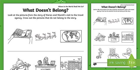 Where in the World Shall We Go? Things that Don't Belong Worksheet ...