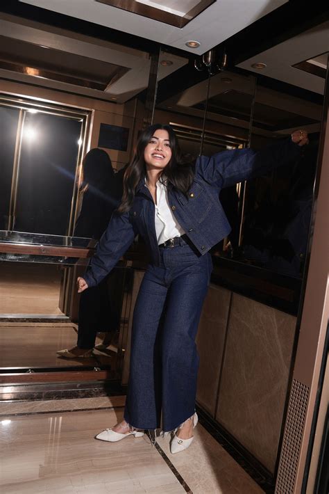 Rashmika Mandanna in Nu denim Jacket and Jeans set – Studio Mugu