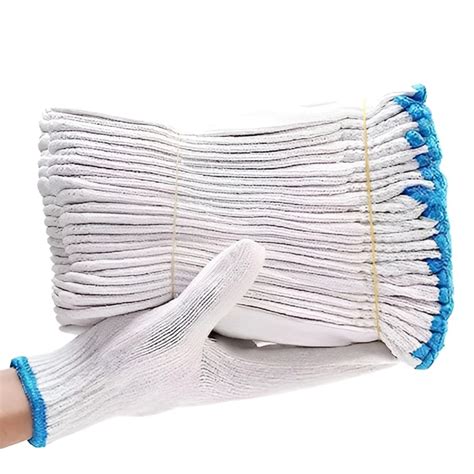 STYLERA Cotton Knitted Safety Protection Grip Work Gloves for Painter ...
