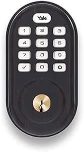 Yale Push Button Electronic Deadbolt with ZigBee, Compatible with Alexa ...