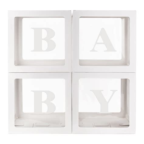 Baby Boxes With Letters For Baby Shower 4 Pcs Transparent | Desertcart ...