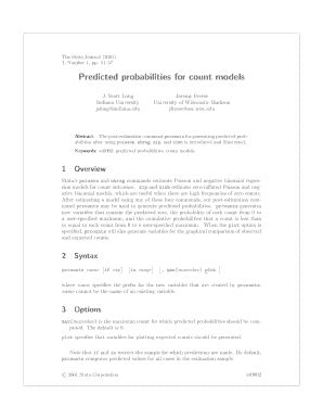 Fillable Online ageconsearch umn predicted probabilities of count ...