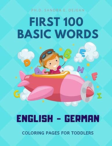 Buy First 100 Basic Words English - German Coloring Pages for Toddlers ...