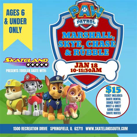 Toddler Saturdays with Paw Patrol, Skateland South, Springfield, 18 ...