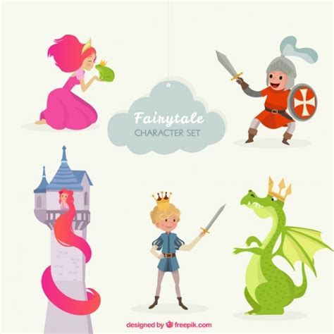 Cute fairy tale characters | Premium Vector