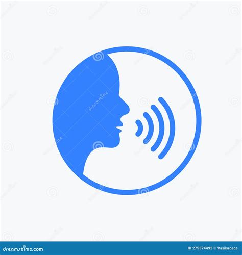 Speak Voice Vector Icon Person. Talk Speech Wave Command Sound Control ...