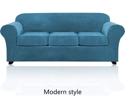 Everly Quinn 4 Pieces Couch Covers Velvet Couch Covers for 3 Cushion ...