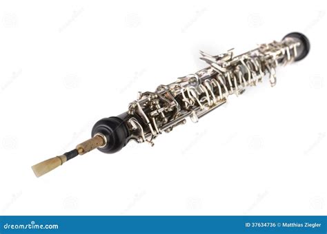 Oboe with Double Reed Mouthpiece Stock Photo - Image of blackwood ...