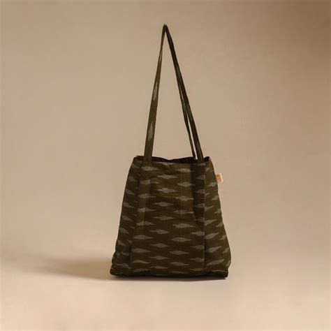 Green Handcrafted Fabric Jhola Bag