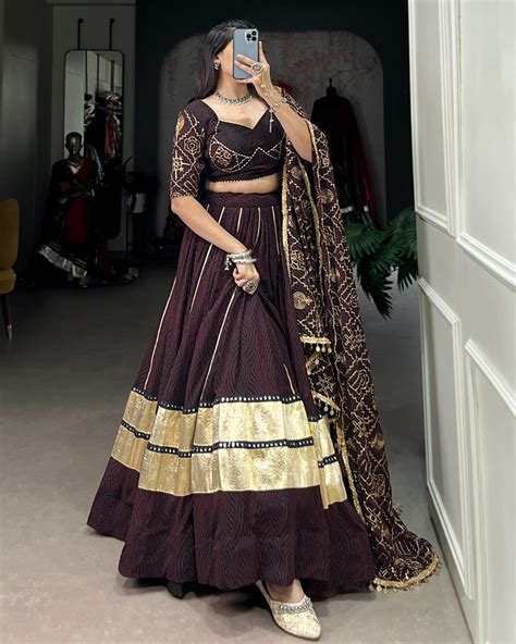 Brown Color Georgette Navratri Lehenga Choli – TANHAI