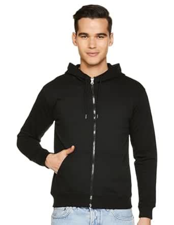 Buy Earthstick Men's Cotton Fleece Regular Fit Hooded Neck Full Zipper ...
