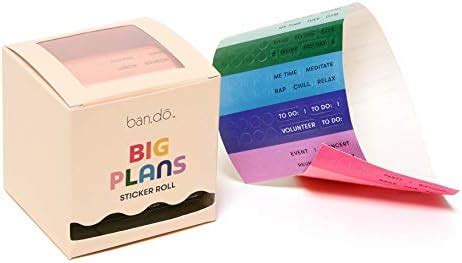 Ban.do Big Plans Sticker Roll with Box Dispenser, Rainbow Colors ...