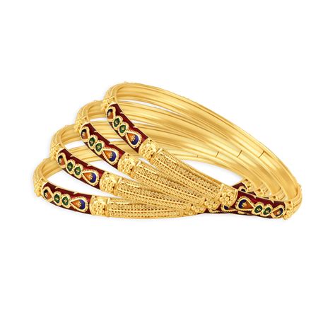 Gold Textured Enamel Bangle