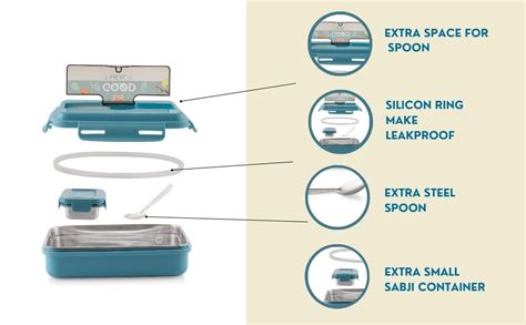 Buy Zerya Good Meal Stainless Steel Lunch Box, Outer Plastic Inner ...