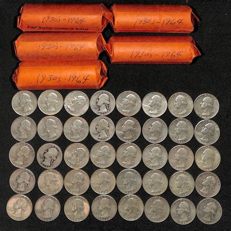 Lot Detail - Lot of (6) Rolls of US Washington Silver Quarters from ...