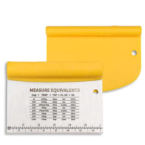 Buy 2 in 1 Stainless Steel Bench Dough Scraper Set,Pastry Bench Scraper ...