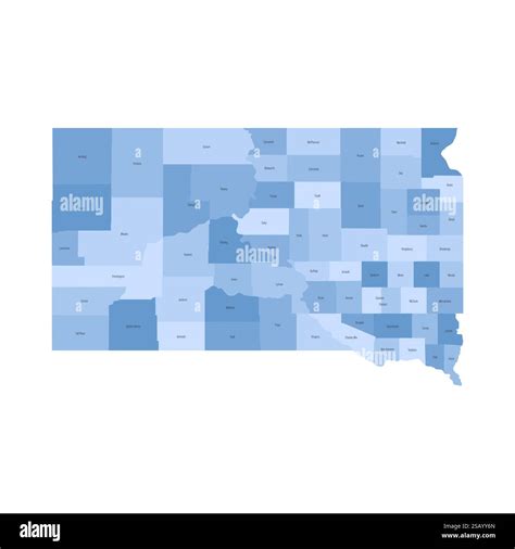 South Dakota, SD - detailed political map of US state. Administrative ...
