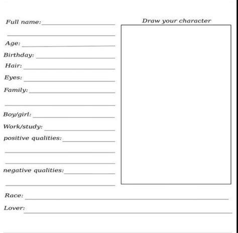Character Template Writing - Content Calendar Template